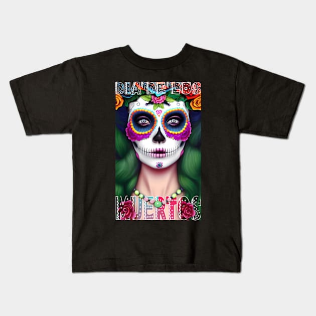 Dia De Los Muertos, day of the dead. Kids T-Shirt by AISHOPPE